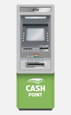realistischer Vektor-Geldautomat in grüner Farbe