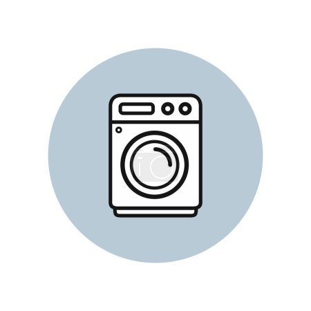 Téléchargez les illustrations : Icône de lave-linge vectoriel simple-1 - en licence libre de droit