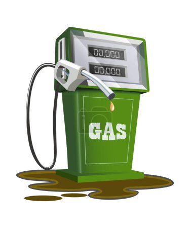 Téléchargez les illustrations : Station essence rétro verte réaliste 3D-01 - en licence libre de droit