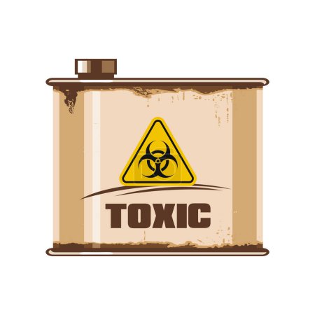 Téléchargez les illustrations : Boîte de fer vecteur avec substance toxique-5 - en licence libre de droit