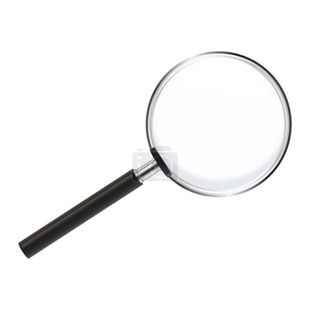 Illustration for Vector magnifying glass for reading text with metal holder isolated - Royalty Free Image