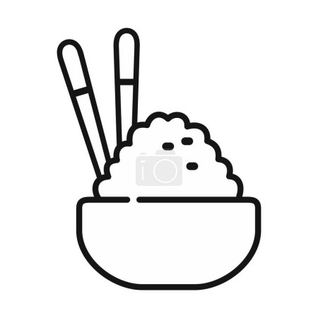 Téléchargez les illustrations : Icône vectorielle alimentaire japonaise isolée sur fond blanc - en licence libre de droit