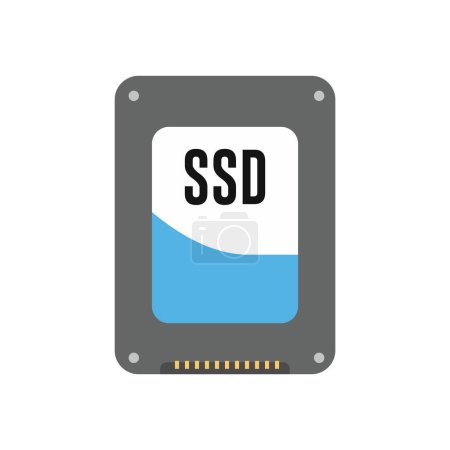 einfaches Vektor-SSD-Symbol isoliert auf weißem Hintergrund