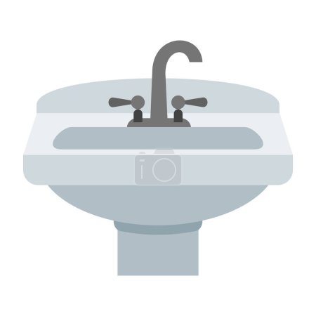 Ilustración de Vector simple lavabo icono aislado sobre fondo blanco - Imagen libre de derechos