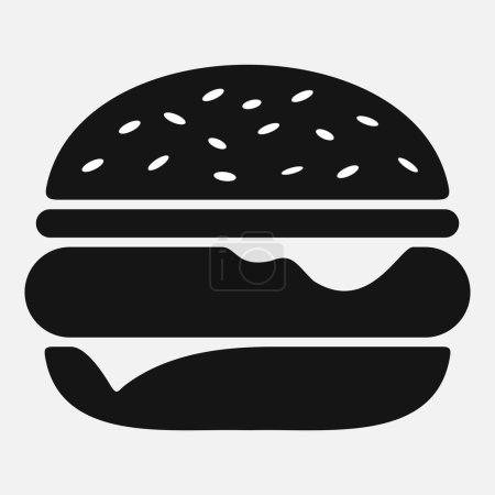 Téléchargez les illustrations : Icône vectorielle hamburger isolée sur fond blanc - en licence libre de droit