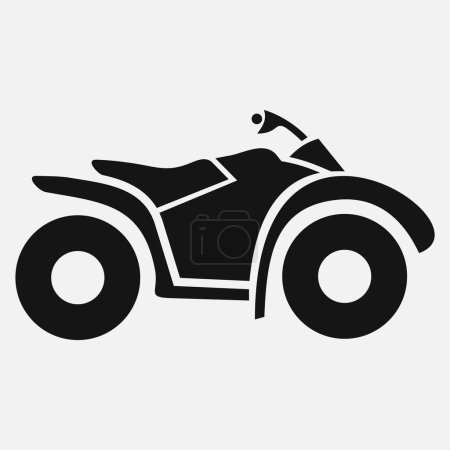 Téléchargez les illustrations : Icône vectorielle quad vélo isolé sur fond blanc - en licence libre de droit