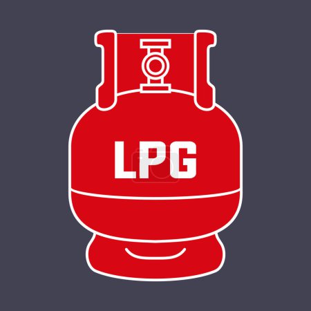 Illustration for Vector gas cylinder icon isolated on the white background - Royalty Free Image