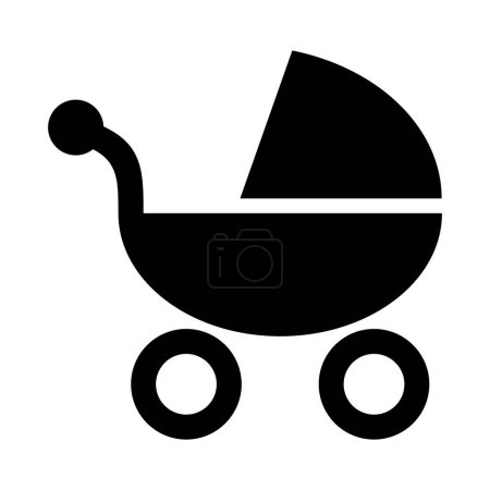 Foto de Bebé cochecito vector icono aislado sobre fondo blanco - Imagen libre de derechos