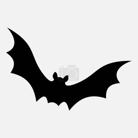 Foto de Vector icono de murciélago blanco y negro aislado sobre fondo blanco - Imagen libre de derechos