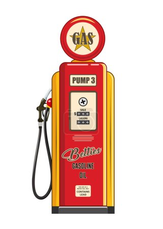 vector retro gas station isolated on white background