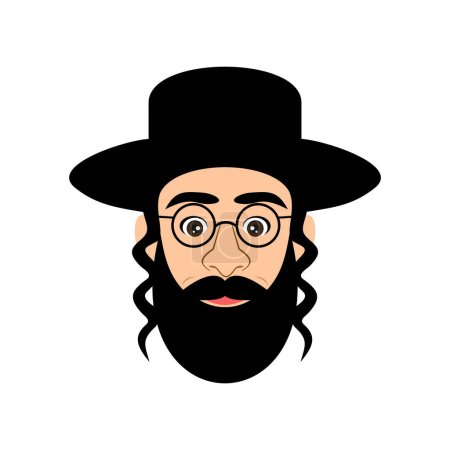 Téléchargez les illustrations : Icône vectorielle juive orthodoxe isolée sur fond blanc - en licence libre de droit