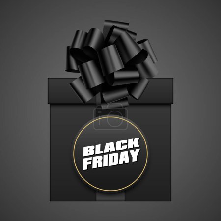 Foto de Caja de vector negro con inscripción de viernes negro aislado sobre fondo blanco - Imagen libre de derechos