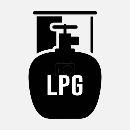 Illustration for Gas bottle simple vector icon isolated on white background - Royalty Free Image