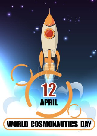Illustration for Vector poster for cosmonautics day - Royalty Free Image