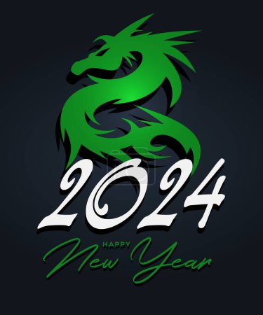 Illustration for Vector background happy new year 2024 - Royalty Free Image