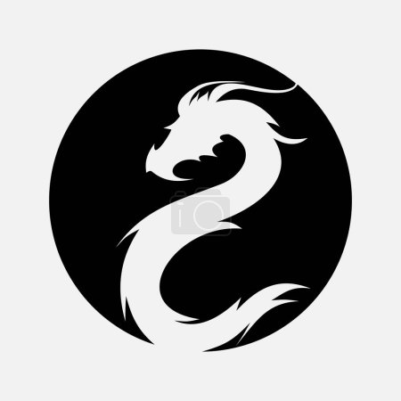 Foto de Icono de vector de dragón aislado sobre fondo blanco - Imagen libre de derechos