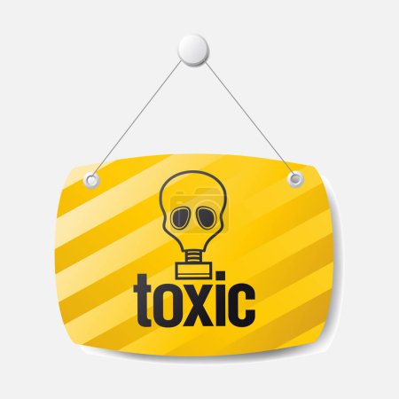 Foto de Vector advertencia signo tóxico amarillo aislado sobre fondo blanco - Imagen libre de derechos