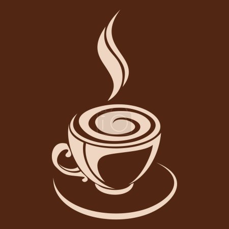 Téléchargez les illustrations : Icône vectorielle tasse de café isolé sur fond blanc - en licence libre de droit