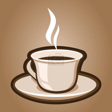 Téléchargez les illustrations : Icône vectorielle tasse de café isolé sur fond blanc - en licence libre de droit