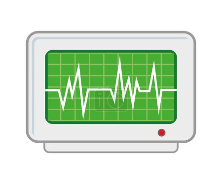 cardiogram monitor vector icon isolated on white background