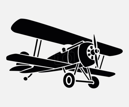 Ilustración de Icono de vector retro avión aislado sobre fondo blanco - Imagen libre de derechos