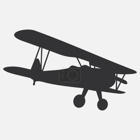 retro airplane vector icon isolated on white background