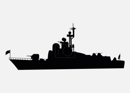 icône vectorielle de navire de guerre isolé sur fond blanc