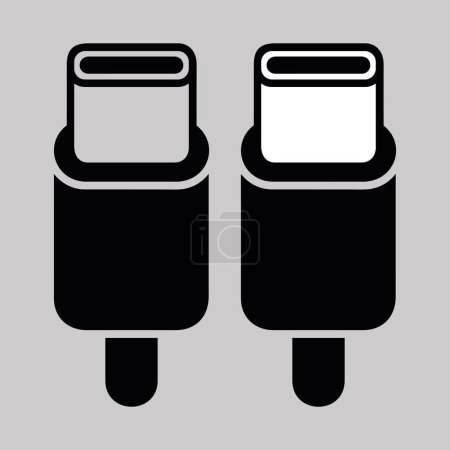 Vektor-Symbol des USB Typ C Kabels isoliert auf weißem Hintergrund