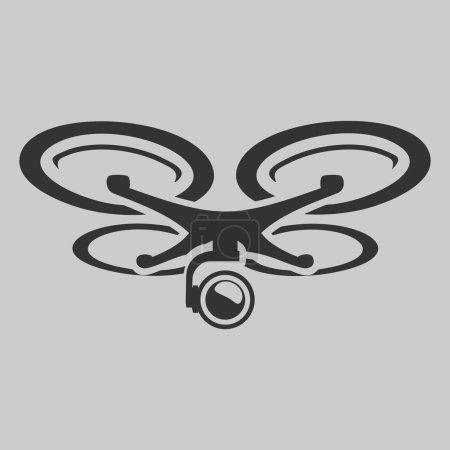Quadrocopter-Vektor-Symbol isoliert auf weißem Hintergrund