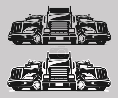 camion ensemble icône vectorielle isolé sur fond blanc