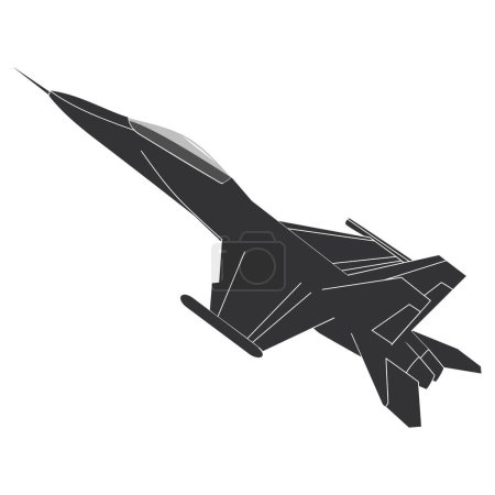 avión de combate militar icono vectorial aislado sobre fondo blanco