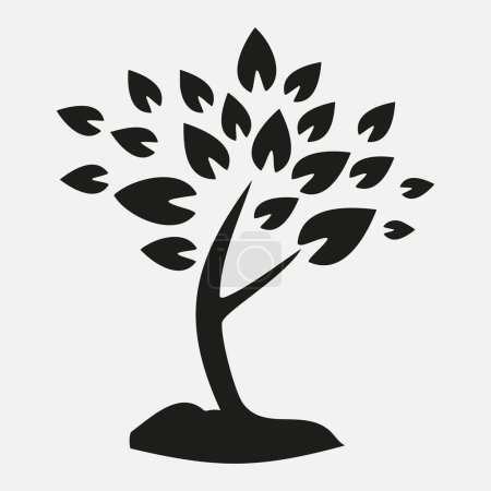 Téléchargez les illustrations : Icône vectorielle d'arbre isolé sur fond blanc - en licence libre de droit