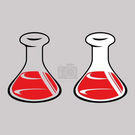 Foto de Icono vectorial de un matraz químico para experimentos aislados sobre fondo blanco - Imagen libre de derechos