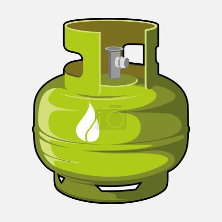 Téléchargez les illustrations : Icône vectorielle bouteille de gaz isolé sur fond blanc - en licence libre de droit
