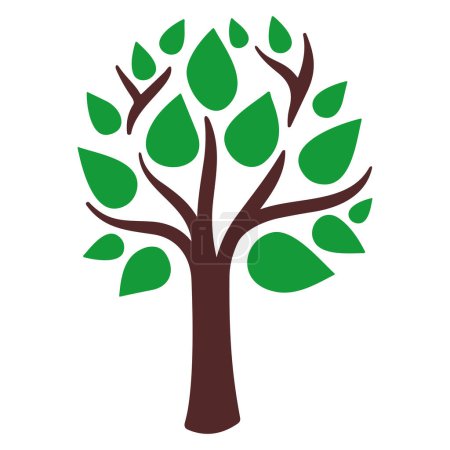 Téléchargez les illustrations : Icône vectorielle d'arbre isolé sur fond blanc - en licence libre de droit