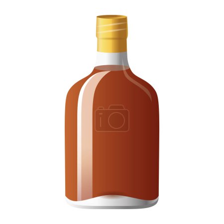 Foto de Botella de vidrio vectorial para bebidas alcohólicas aisladas sobre fondo blanco - Imagen libre de derechos