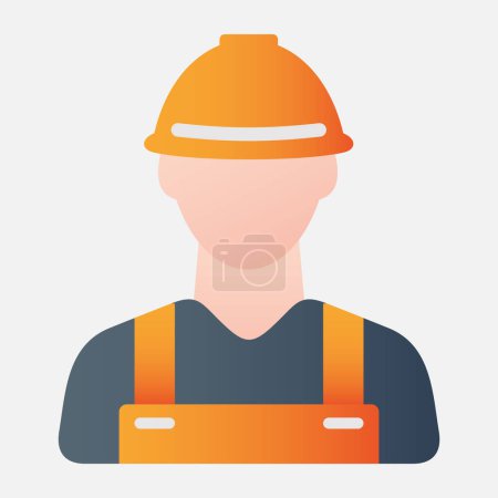 Ilustración de Obrero de la construcción icono vectorial aislado sobre fondo blanco - Imagen libre de derechos