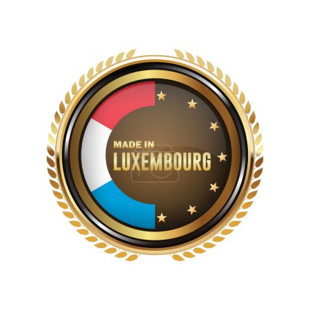 Téléchargez les illustrations : Fabriqué au Luxembourg isolé sur fond blanc - en licence libre de droit