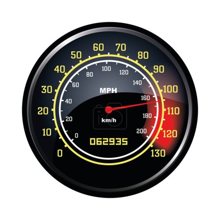Illustration for Vector car speedometer isolated on white background - Royalty Free Image
