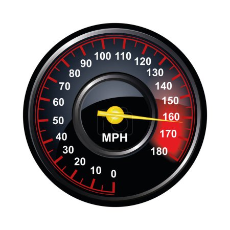 indicateur de vitesse de voiture vectorielle isolé sur fond blanc