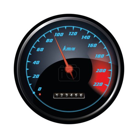 Illustration for Vector car speedometer isolated on white background - Royalty Free Image