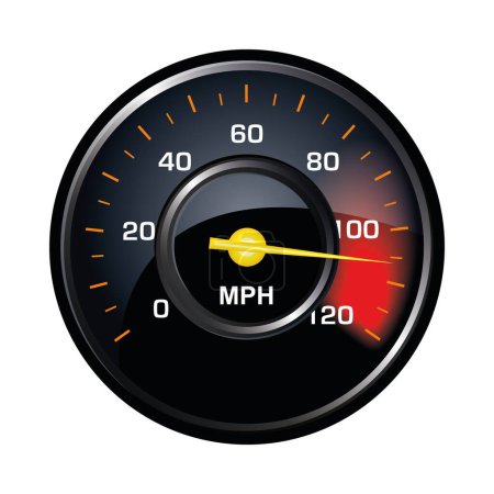 indicateur de vitesse de voiture vectorielle isolé sur fond blanc