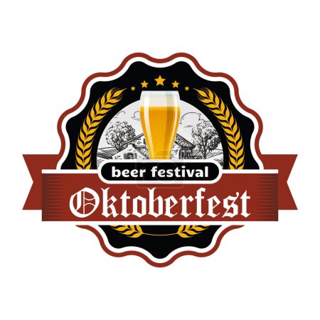 Illustration for Vector oktoberfest sticker isolated on white background - Royalty Free Image