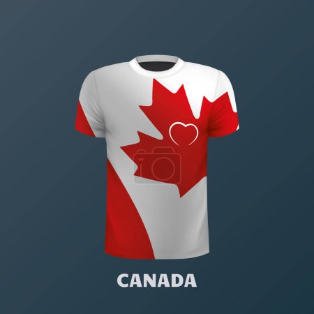 T-shirt vectoriel aux couleurs du drapeau canadien