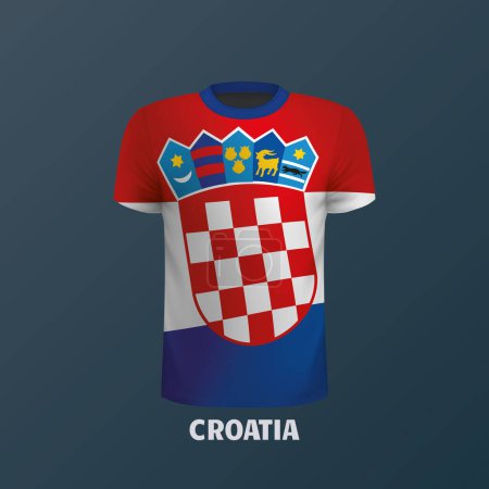 Illustration for Vector T-shirt in the colors of the Croatian flag - Royalty Free Image