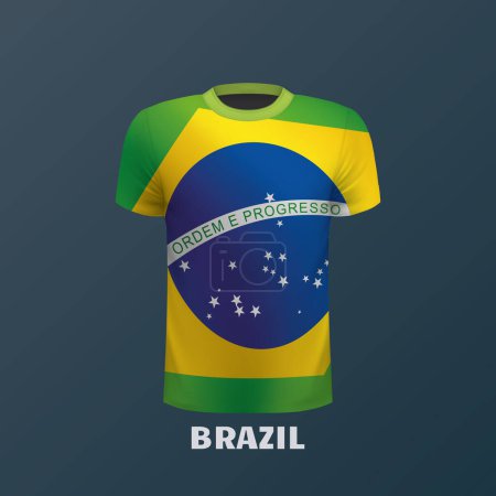 Téléchargez les illustrations : T-shirt vectoriel aux couleurs du drapeau brésilien européen - en licence libre de droit