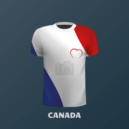 Vektor T-Shirt in den Farben der französischen Flagge