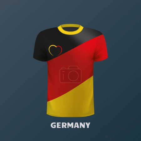 T-shirt vectoriel aux couleurs du drapeau allemand