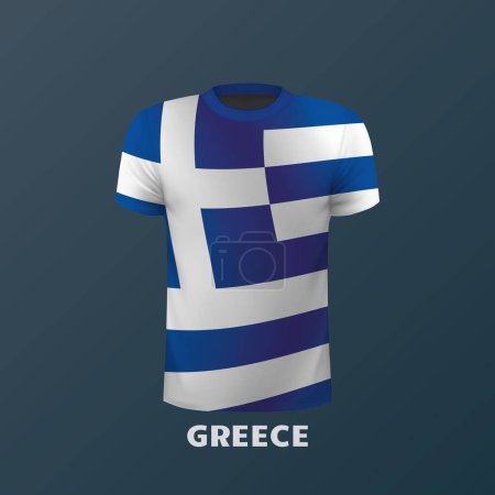 T-shirt vectoriel aux couleurs du drapeau grec