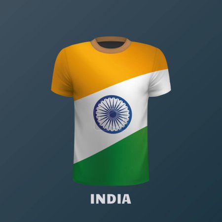 T-shirt vectoriel aux couleurs du drapeau indien